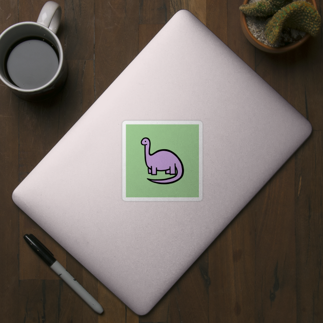 Lilac Dinosaur on Green by UndrDesertMoons